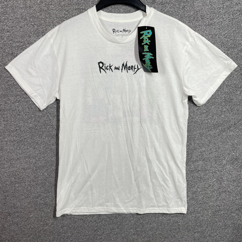 Rick and Morty T-Shirt Rick the Ruler Graphic White Mens Medium NEW